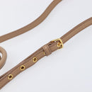 Miu Miu Hand Bag Leather 2way Beige Gold Auth 204057V-9