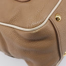 Miu Miu Hand Bag Leather 2way Beige Gold Auth 204057V-17