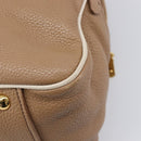 Miu Miu Hand Bag Leather 2way Beige Gold Auth 204057V-18