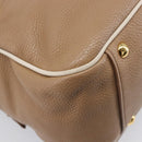 Miu Miu Hand Bag Leather 2way Beige Gold Auth 204057V-19