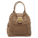 Miu Miu Hand Bag Leather 2way Beige Gold Auth 204057V-13