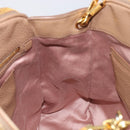 Miu Miu Hand Bag Leather 2way Beige Gold Auth 204057V-23