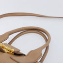 Miu Miu Hand Bag Leather 2way Beige Gold Auth 204057V-14