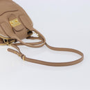 Miu Miu Hand Bag Leather 2way Beige Gold Auth 204057V-8