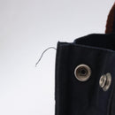 HERMES New Fourre Tout PM Hand Bag Canvas Navy Silver Auth 204058-6