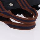 HERMES New Fourre Tout PM Hand Bag Canvas Navy Silver Auth 204058-8