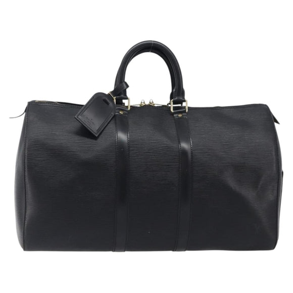 LOUIS VUITTON Epi Keepall 45 Boston Bag Black M42972 LV Auth 204059A