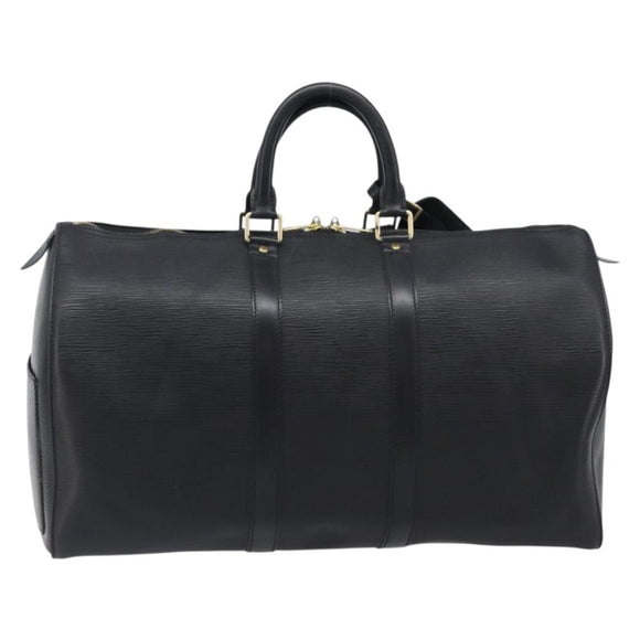 LOUIS VUITTON Epi Keepall 45 Boston Bag Black M42972 LV Auth 204059A