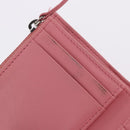 CHANEL V Stitch COCO Mark Bifold Wallet Lamb Skin Pink Silver CC Auth 204061A-18