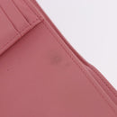 CHANEL V Stitch COCO Mark Bifold Wallet Lamb Skin Pink Silver CC Auth 204061A-19