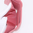 CHANEL V Stitch COCO Mark Bifold Wallet Lamb Skin Pink Silver CC Auth 204061A-20