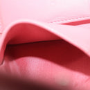 CHANEL V Stitch COCO Mark Bifold Wallet Lamb Skin Pink Silver CC Auth 204061A-22