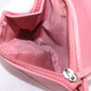 CHANEL V Stitch COCO Mark Bifold Wallet Lamb Skin Pink Silver CC Auth 204061A-24