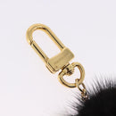 LOUIS VUITTON Porte Cles Wide Panda Bag Charm Fur Black M63094 LV Auth 204063M-10