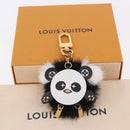 LOUIS VUITTON Porte Cles Wide Panda Bag Charm Fur Black M63094 LV Auth 204063M-12
