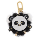 LOUIS VUITTON Porte Cles Wide Panda Bag Charm Fur Black M63094 LV Auth 204063M-13