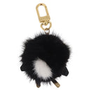 LOUIS VUITTON Porte Cles Wide Panda Bag Charm Fur Black M63094 LV Auth 204063M-2