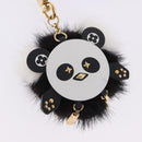 LOUIS VUITTON Porte Cles Wide Panda Bag Charm Fur Black M63094 LV Auth 204063M-3