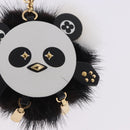 LOUIS VUITTON Porte Cles Wide Panda Bag Charm Fur Black M63094 LV Auth 204063M-5