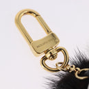 LOUIS VUITTON Porte Cles Wide Panda Bag Charm Fur Black M63094 LV Auth 204063M-8