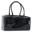 PRADA Hand Bag Patent leather Black Silver Auth 204066A-1