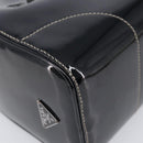 PRADA Hand Bag Patent leather Black Silver Auth 204066A-14