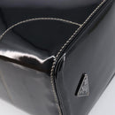 PRADA Hand Bag Patent leather Black Silver Auth 204066A-15