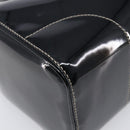 PRADA Hand Bag Patent leather Black Silver Auth 204066A-16