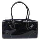 PRADA Hand Bag Patent leather Black Silver Auth 204066A-13
