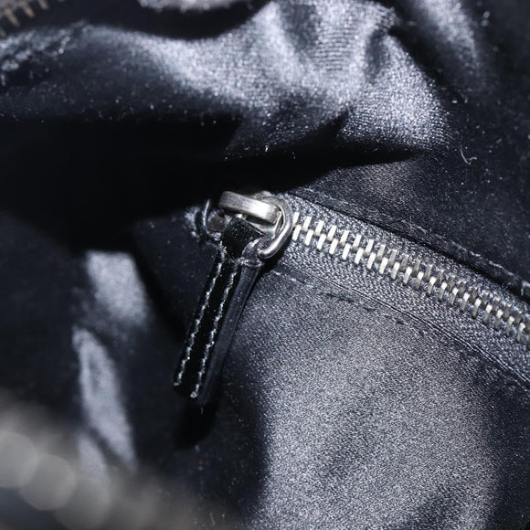 PRADA Hand Bag Patent leather Black Silver Auth 204066A