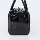 PRADA Hand Bag Patent leather Black Silver Auth 204066A-3