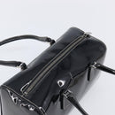 PRADA Hand Bag Patent leather Black Silver Auth 204066A-6