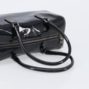 PRADA Hand Bag Patent leather Black Silver Auth 204066A-7