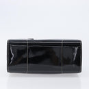 PRADA Hand Bag Patent leather Black Silver Auth 204066A-5