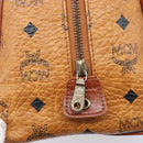 MCM Logogram Vicetos Boston Bag PVC Leather Brown Gold Auth 204073-18