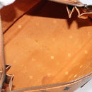 MCM Logogram Vicetos Boston Bag PVC Leather Brown Gold Auth 204073-12