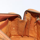 MCM Logogram Vicetos Boston Bag PVC Leather Brown Gold Auth 204073-20