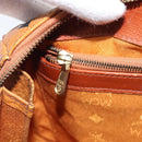 MCM Logogram Vicetos Boston Bag PVC Leather Brown Gold Auth 204073-21