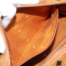 MCM Logogram Vicetos Boston Bag PVC Leather Brown Gold Auth 204073-23