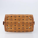 MCM Logogram Vicetos Boston Bag PVC Leather Brown Gold Auth 204073-5