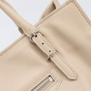 BALENCIAGA Paper Mini Hand Bag Leather 2way Gray Silver 357333 Auth 204084V-18