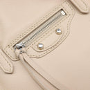 BALENCIAGA Paper Mini Hand Bag Leather 2way Gray Silver 357333 Auth 204084V-19