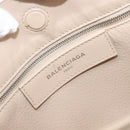 BALENCIAGA Paper Mini Hand Bag Leather 2way Gray Silver 357333 Auth 204084V-22