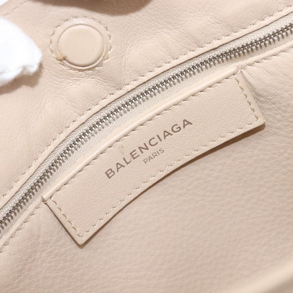 BALENCIAGA Paper Mini Hand Bag Leather 2way Gray Silver 357333 Auth 204084V