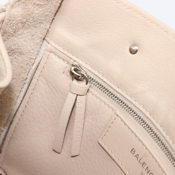 BALENCIAGA Paper Mini Hand Bag Leather 2way Gray Silver 357333 Auth 204084V