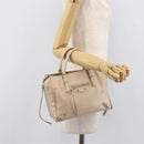 BALENCIAGA Paper Mini Hand Bag Leather 2way Gray Silver 357333 Auth 204084V-29