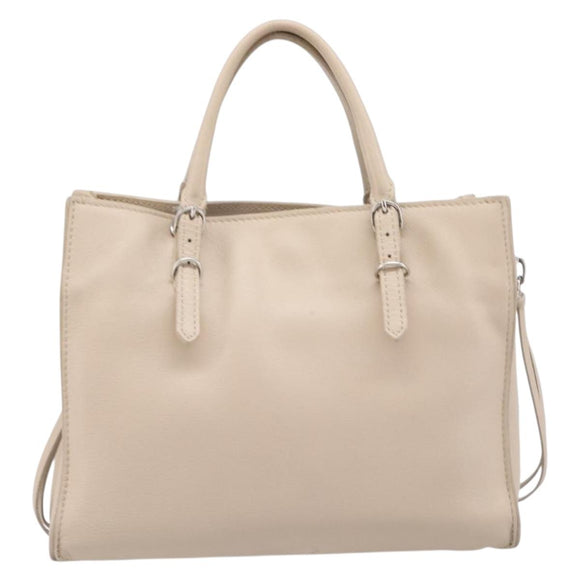 BALENCIAGA Paper Mini Hand Bag Leather 2way Gray Silver 357333 Auth 204084V