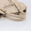 BALENCIAGA Paper Mini Hand Bag Leather 2way Gray Silver 357333 Auth 204084V-7