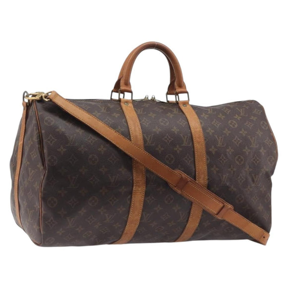 LOUIS VUITTON Monogram Keepall Bandouliere 50 Boston Bag M41416 LV Auth 204089