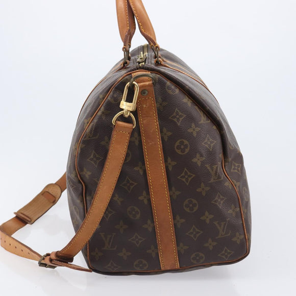 LOUIS VUITTON Monogram Keepall Bandouliere 50 Boston Bag M41416 LV Auth 204089